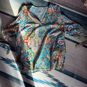 Paisley cold shoulder top